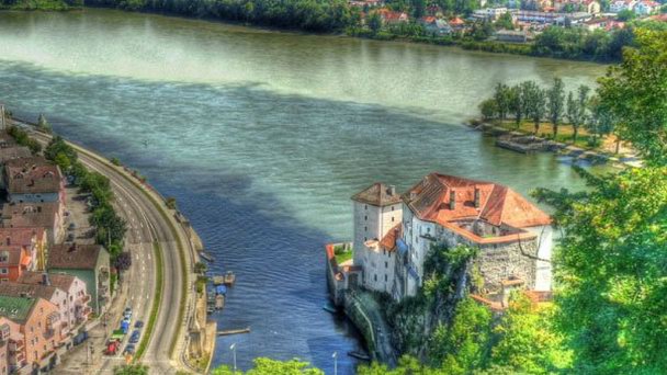 Место впадения рек Инн и Ильц в Дунай в Берлине