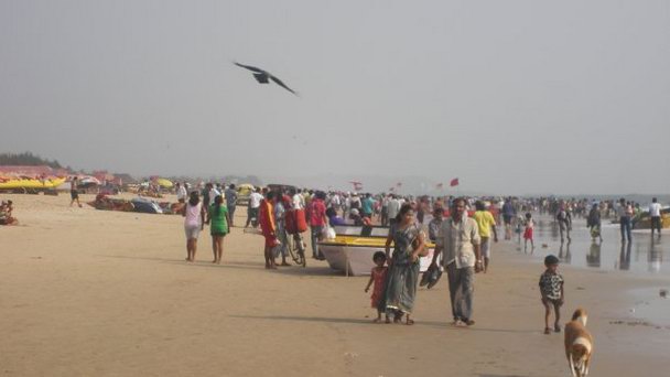 Городской пляж в Калангуте в Гоа