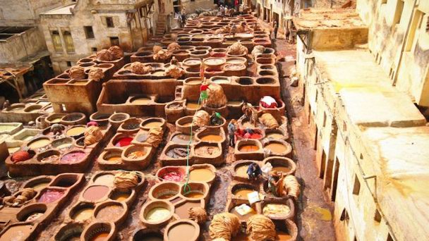 Красильные мастерские старой медины в Фесе