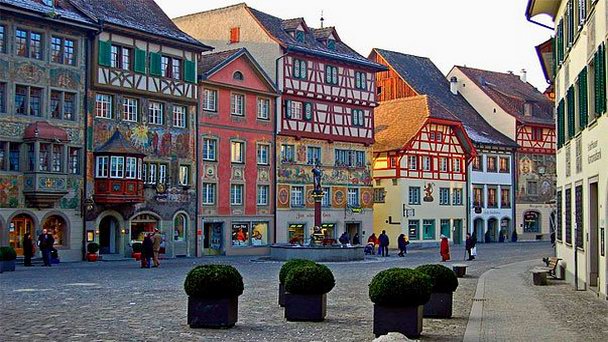 Городок Штайн-Ам-Рейн в Шаффхаузене