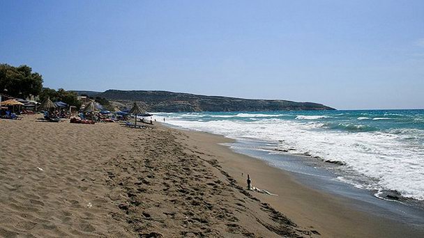 Пляж Каламаки на Острове Крит Пляж Каламаки на Острове Крит