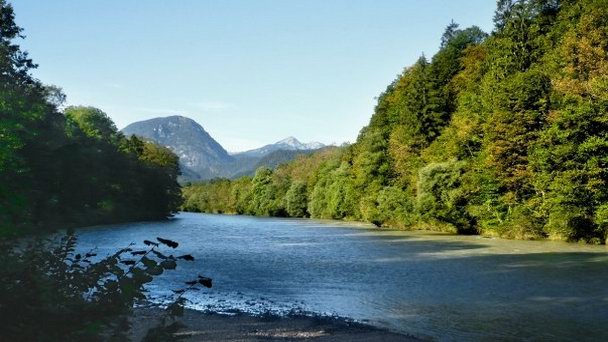 Река Saalach в Баварии