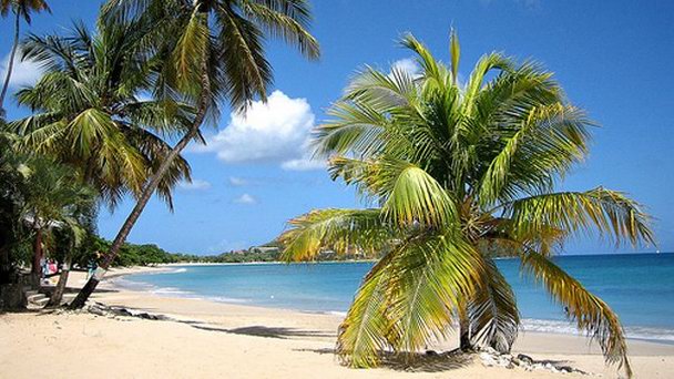 Пляж Виги-Бич в Сент Люсии Пляж Виги-Бич в Сент Люсии