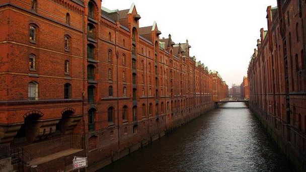 Район портовых складов в Гамбурге