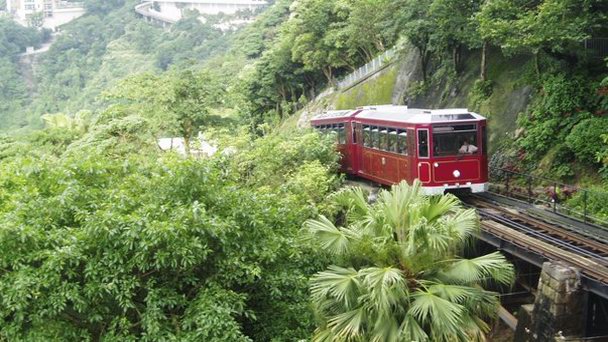 Горный трамвай в Гонконге Горный трамвай в Гонконге