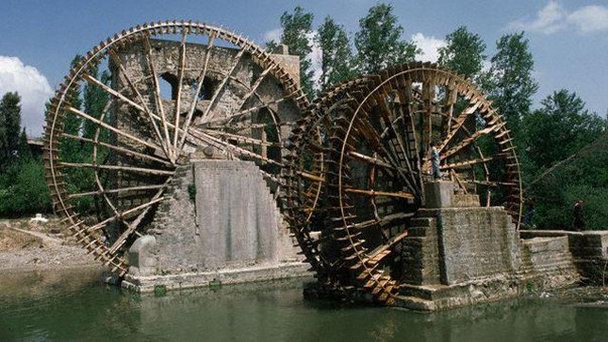 Древние колеса-нории в Хаме в Хаме