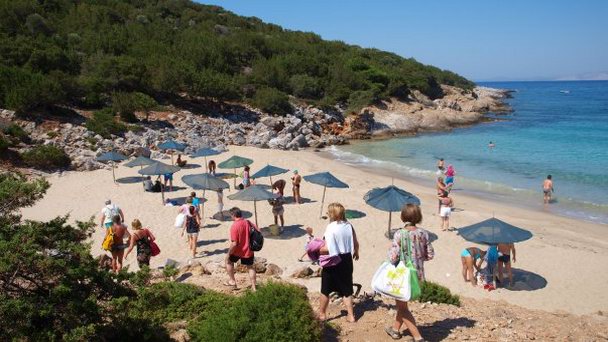 Пляж Самиопула (Samiopoula) в Самосе Пляж Самиопула (Samiopoula) в Самосе