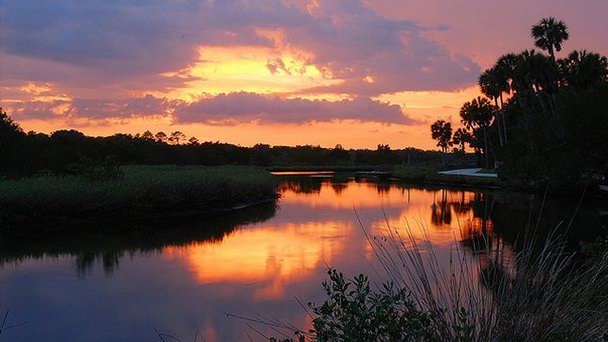 Ручей Эмбристер-Крик в Кэт-Айленде Ручей Эмбристер-Крик в Кэт-Айленде