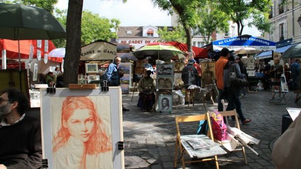 Площадь Тертр в Париже Площадь Тертр в Париже