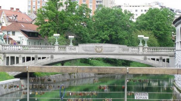 Мост влюблённых в Любляне
